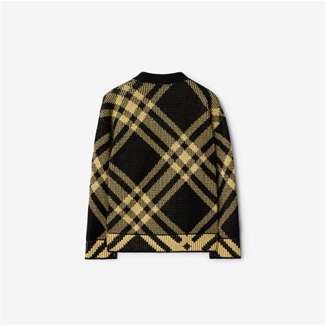 burberry check technical cotton cardigan|Check Cotton Mesh Cardigan in Yellow .